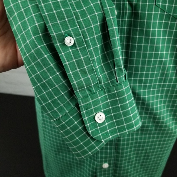 LL BEAN Mens Green Windowpane Sz M Traditional Fit - Picture 6 of 8